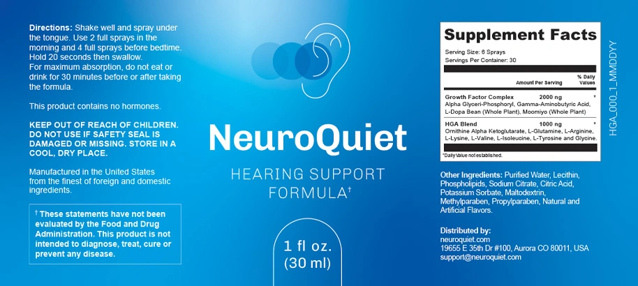 NeuroQuiet formula visual